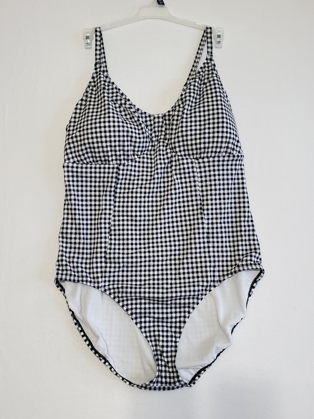 Black‎ & White Gingham One-Piece Swimsuit NWT 3X 24W-26W